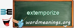 WordMeaning blackboard for extemporize